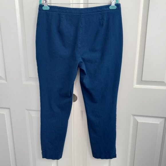Sigrid Olsen Signature Capri Pants Women's 14 Blue Stretch Cotton Blend Twill - Picture 2 of 10
